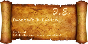 Dvorzsák Evelin névjegykártya